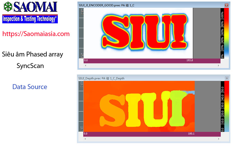 siêu âm mối hàn phased array sử dụng Lưu dữ liệu